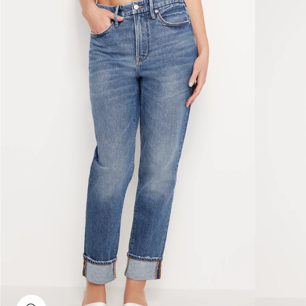 Good American Blue Boyfriend Jeans